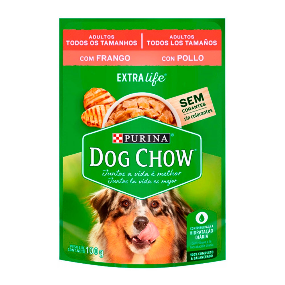 Ração Úmida Dog Chow Para Cães Adultos Frango 100g - Pets