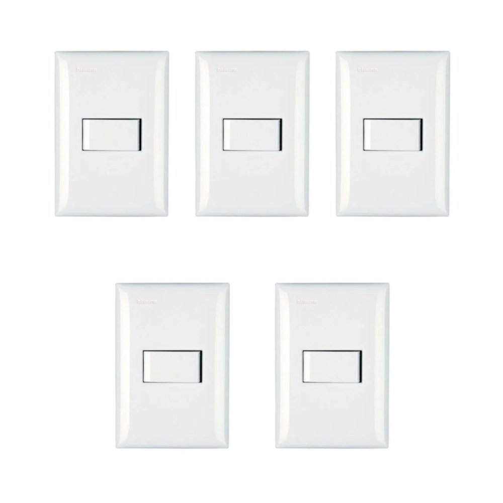 Kit 5 Conjunto 4x2 Interruptor Paralelo M5a03 Thesi Bticino
