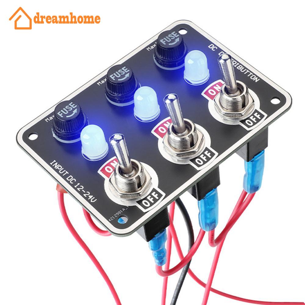 DREAMHOME Carro 3/6 Painel De Interruptores De Balancim De Gangue 12V/24V Porta Fusíveis Substituível Com Luz Para Camping Boat RV Van Yachts Trucks Acessórios C6T2