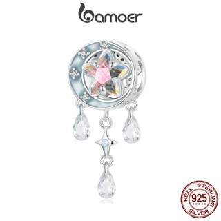 Bamoer 925 Sterling Sliver Charme Starry Moon Dreamcatcher Acessórios Para Pulseira