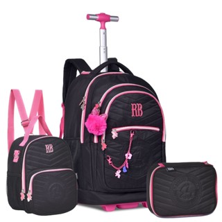 Kit Mochila Rodinhas Rebecca Bonbon Com Lancheira Estojo