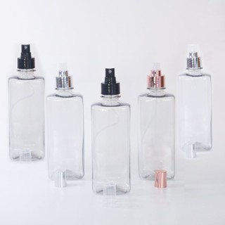 Kit 5 Frasco Pet Quadrado 500ml 28/410 Cristal - (124) c/ Válvula Spray