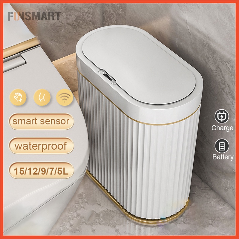 Lixeira 9L/5L Sensor Automático De Lata De Lixo Para Doméstica Balde De Armazenamento De Sanitário À Prova D'água Estreita De Cozinha