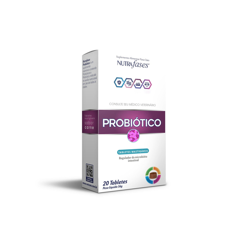 Nutrafases Probiotico Suplemento Para Cães 20 Tabletes em Oferta na Shopee