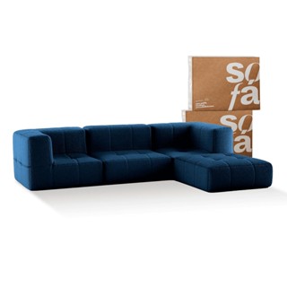 Sofá 3 lugares Modular com Apoio (Puff) - Sofá na Caixa em Boucle com 4 Módulos 3,44m - 2 Braços em Oferta na Shopee