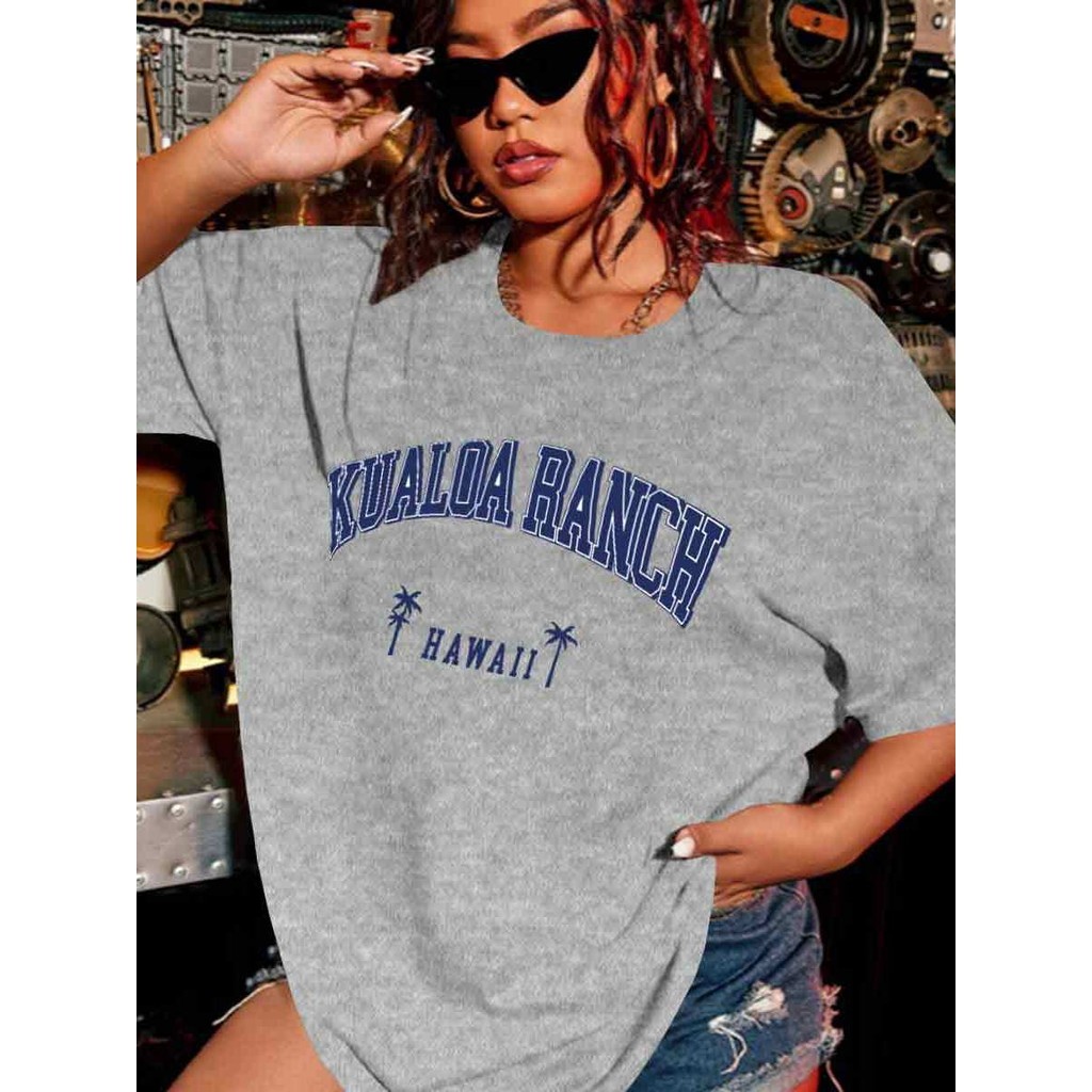 Camiseta Confortável Old School Casual Moderna Streetwear Blusa Estilosa Estampada Hawaii Oversized 