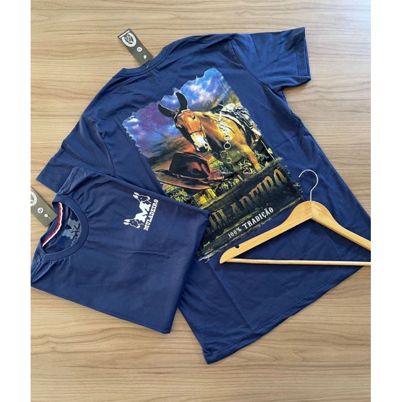 Camiseta Muladeiro Masculina Country em Oferta na Shopee