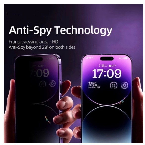 Lua cheia ￼Fácil de instalar vidro temperado de privacidade para remoção automática de poeira para iPhone 161514131211 P em Oferta na Shopee