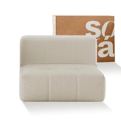 Sofá Modular 1 lugar Poltrona - Sofá na Caixa em Boucle com 1 Módulo 86cm