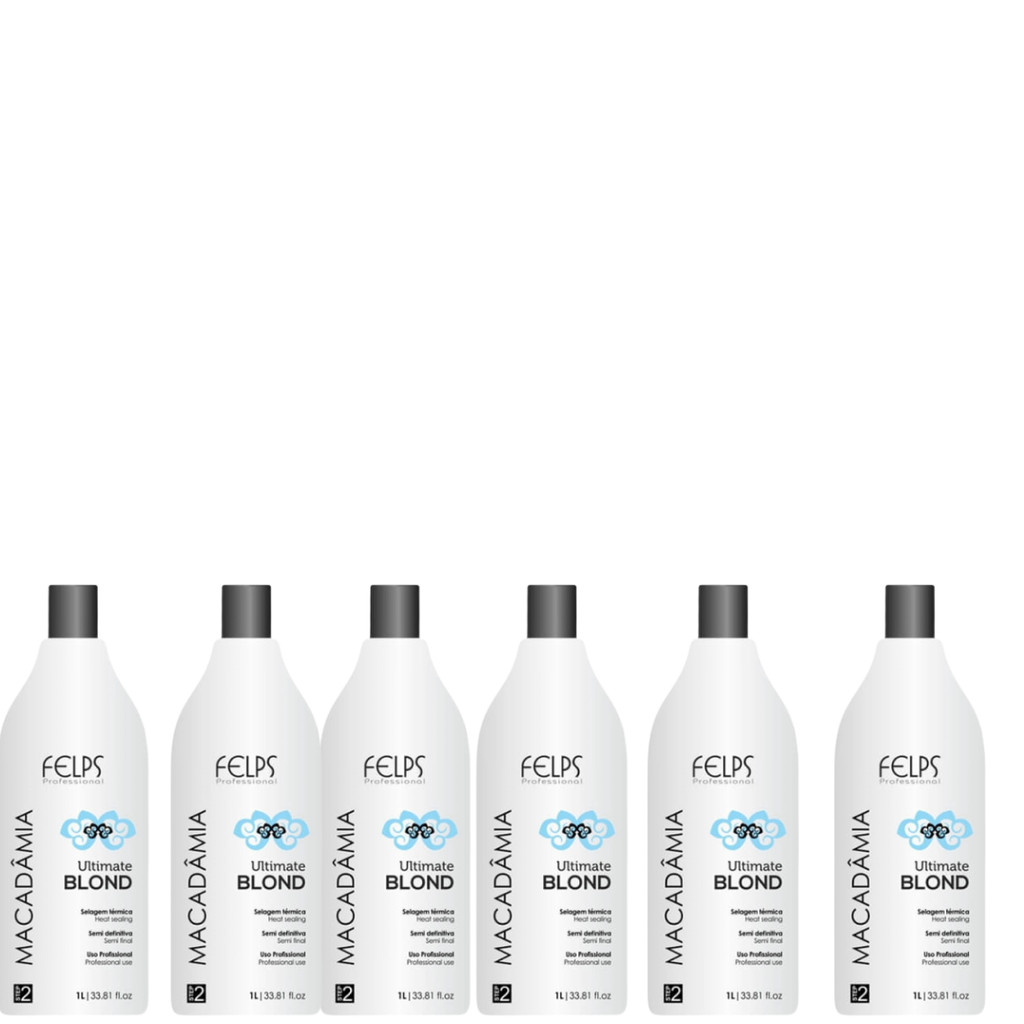 Kit Felps C/6 Macadâmia Ultimate Blond Selagem Térmica 1L