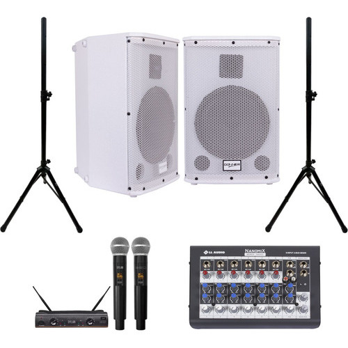 Kit Saga Ativa + Passiva 8 Pedestal Mesa 8 Canais Microfones