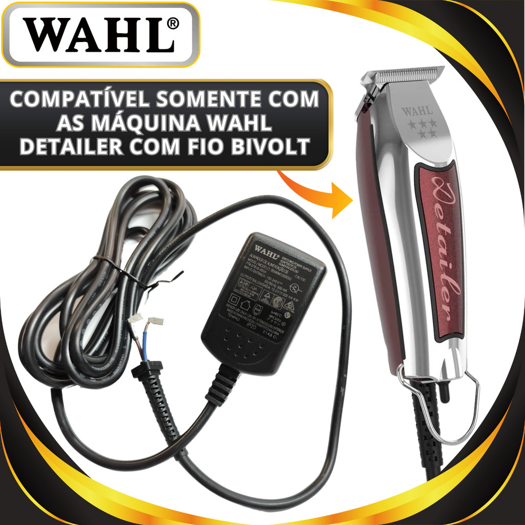 Fonte De Alimentação Para Maquina Wahl Detailer Com Fio Bivolt Nova Original De Reposição Wahl