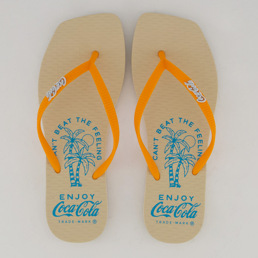Chinelo Coca Cola Feeling Square Feminino Laranja em Oferta na Shopee