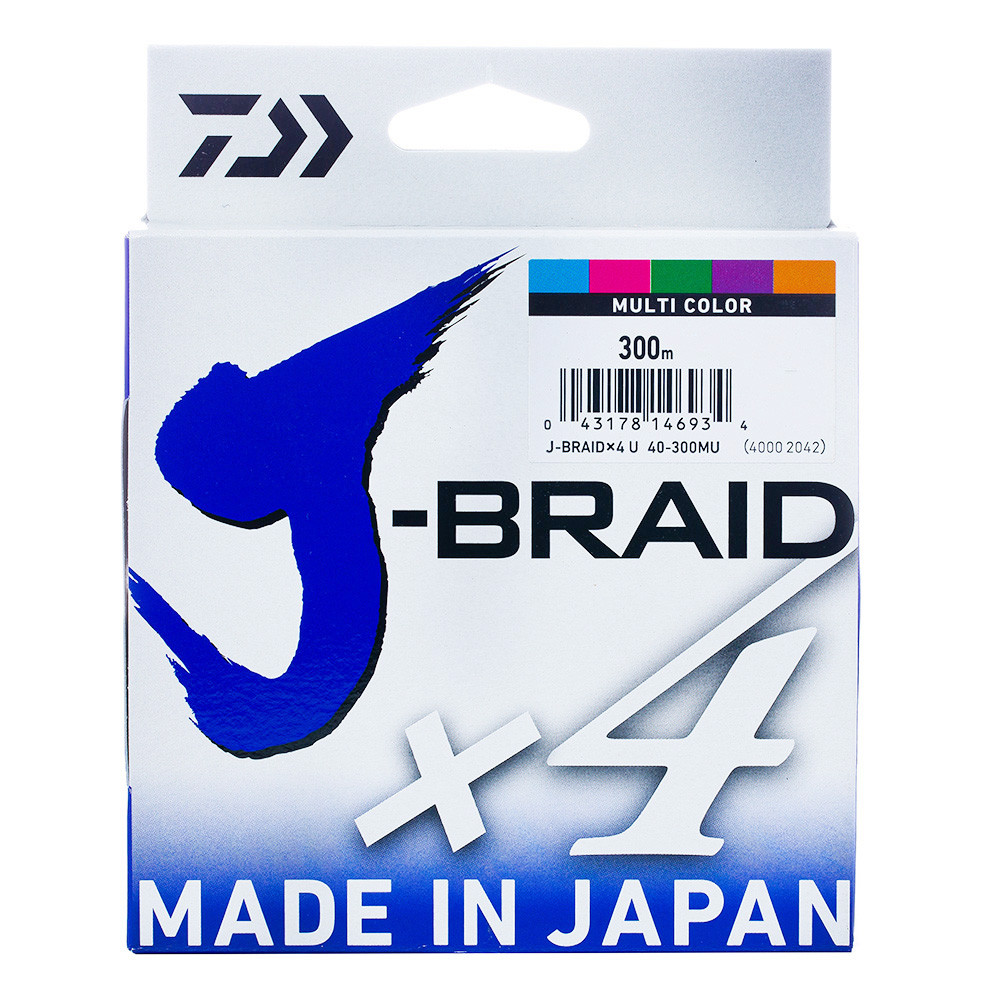 Linha Multifilamento Daiwa X4 J-Braid 4 fios 300m Colorida - Made in Japan