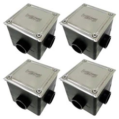 Caixa de Passagem Piscinas com Tampa Inox 4 Uni SODRAMAR