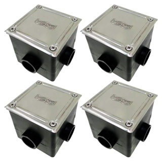 Caixa de Passagem Piscinas com Tampa Inox 4 Uni SODRAMAR em Oferta na Shopee