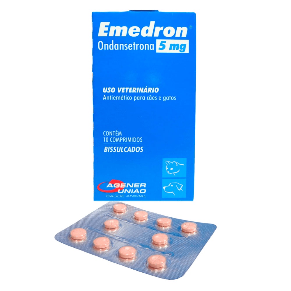 Detalhes do Emedron 5mg Antiemético Para Cães e Gatos Agener União 10 Comprimidos