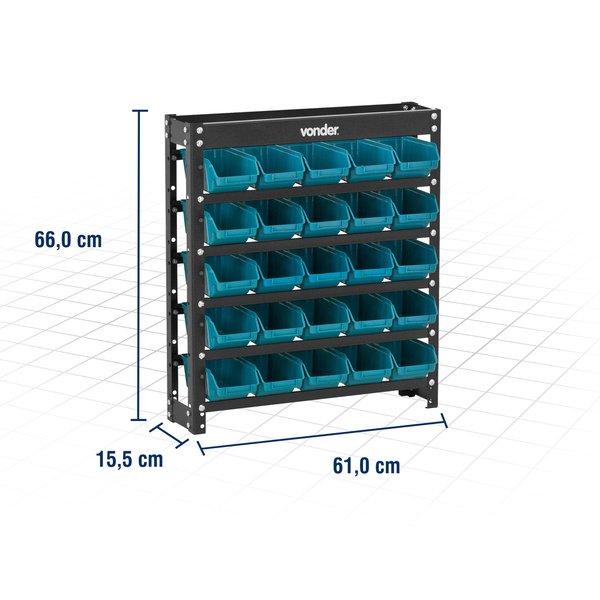 Detalhes do Estante Gaveteiro Metálica 66X61X15,5cm Com 25 peças Gavetas Vonder