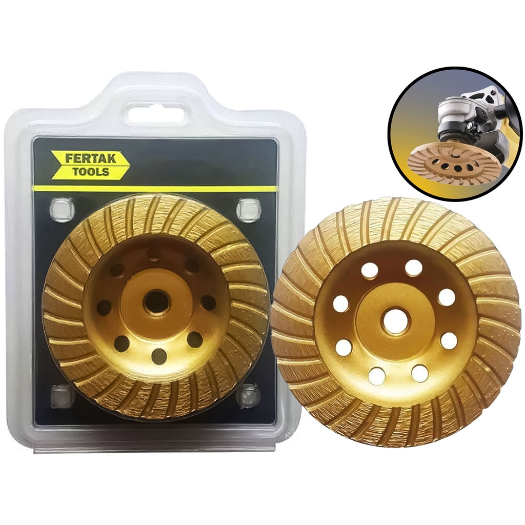 Disco Desbaste Rebolo Diamantado Concreto 115mm Turbo Fertak 2807 - Home & Living