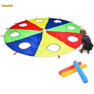 Pára-Quedas Arco-Íris 6 Pés , Jogo De Ao Ar Livre (W Mouse) Brinquedo De Atividade Com 3x Air Sticks 2M