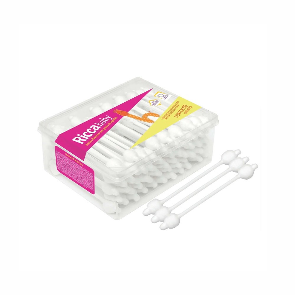 Hastes Flexíveis Ricca Baby c/60un em Oferta na Shopee