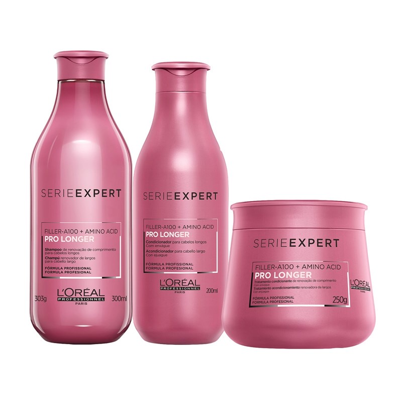 Kit L´Oréal Pro Longer Shampoo 300ml+ Cond 200ml+ Máscara 250g