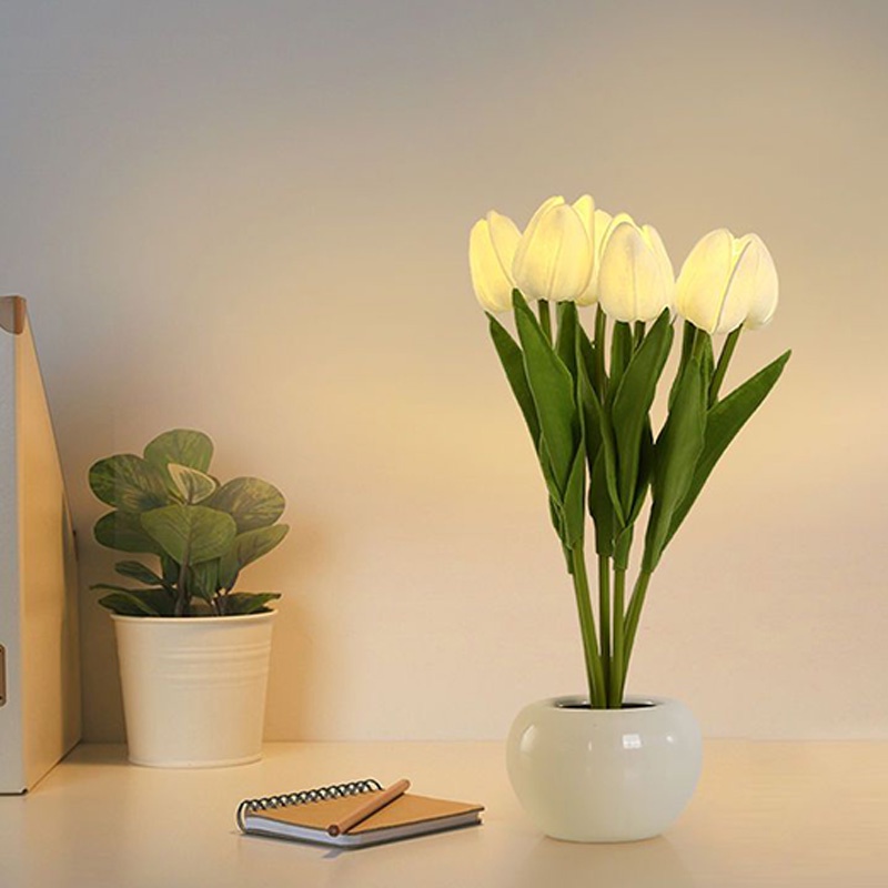 Tulipa Quarto Luz Noturna Sala De Estar Estudo Lâmpada Decorativa Minimalista De Mesa Leitura