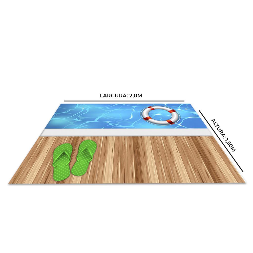 Tapete De Festa Em Lona Pool Party Piscina 2,0 x 1,50m em Oferta na Shopee