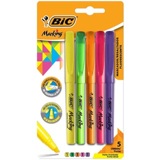 Pincel Marca Texto Marking c/ 5 cores Bic