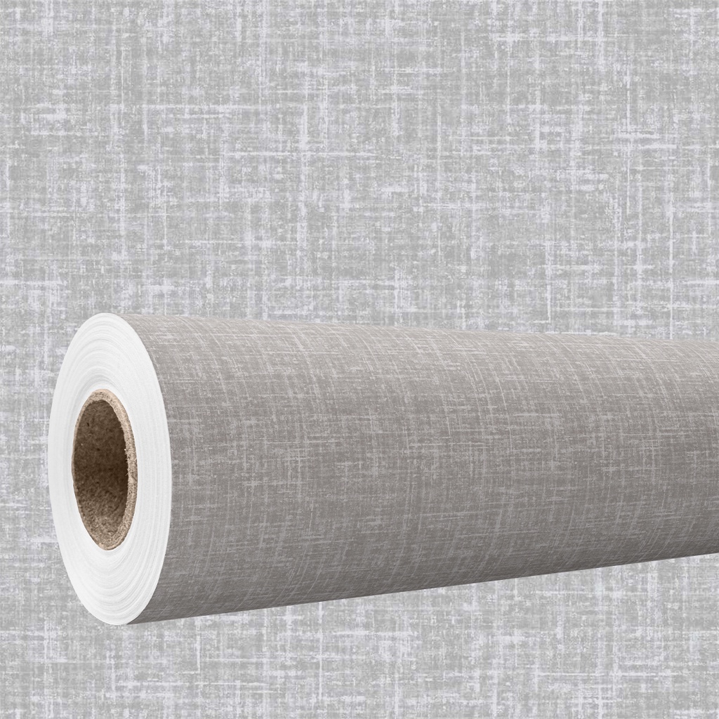 Imagem Papel de parede 3D Auto Colante efeito tecido linho cinza Realista Decorativo Vinil Quarto 3m