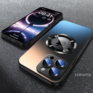 AG Frosted Caixa Magnética Antiimpressão Digital Para Telefone IPhone 15 14 13 12 Pro Max Lente De Vidro Com Tudo Incluído Proteção Contra Choques Capa Traseira Rígida Fosca