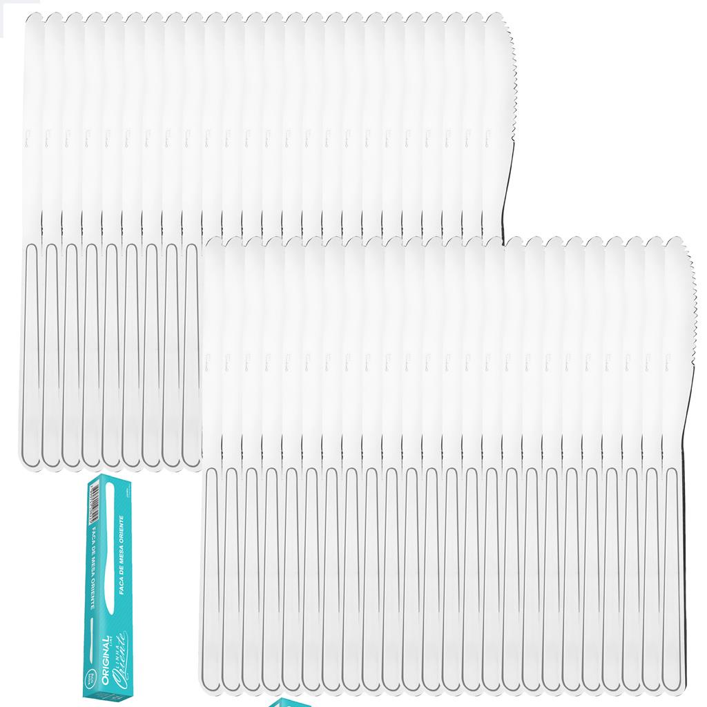 Kit Jogo 48 Facas Mesa Sopa Buffet Restaurante Lanchonete Aço Inox Linha Oriente Original Line em Oferta na Shopee