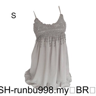 Vestido De Crochê De Renda Para Mulheres Pescoço Sem Mangas Tripulação De Costura