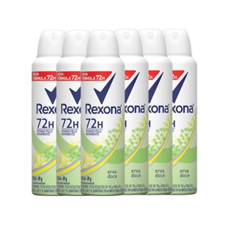Kit Desodorante Aerosol Rexona Erva Doce Feminino 150ml - 6 Unidades