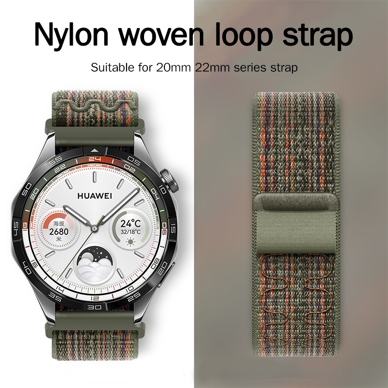 20 22mm Pulseira Esportiva Com De Nylon Tecida Adequada Para Relógio Samsung Galaxy 6 5 4 40 44mm Clássico 43 47mm huawei gt 2