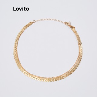 Lovito Colares em Tipo de Gargantilha de Textura de Metal L18M132(Ouro)