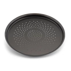 Forma Assadeira Pizza Furada Antiaderente Preto Nacional