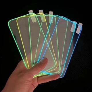 Filme de vidro temperado luminoso para Película de Vidro iPhone 11 12 13 14 15 Pro Max X XS XR MAX 14 15 7 8 Plus SE frontal