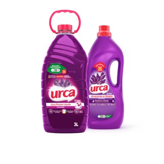 Kit 1 Lava Roupas Liquido Urca Lavanda - 3L + 1 Amaciante Urca Lavanda - 2L