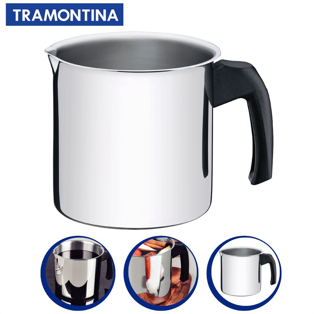 Fervedor Leiteira Canecão De Indução Tramontina em Aço Inox 2 Litros 14cm em Oferta na Shopee
