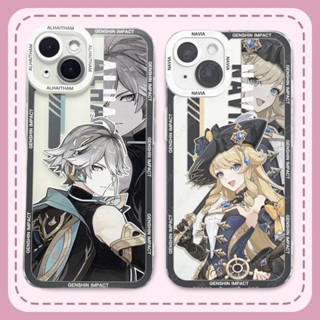 Capa Da Caixa Para Samsung Galaxy S23 Ultra S20 S21 FE S22 Plus S20FE S21FE Do Telefone Genshin Impacto Navia Alhaitham Tartaglia Lyney Proteção Câmera TPU Soft Clear