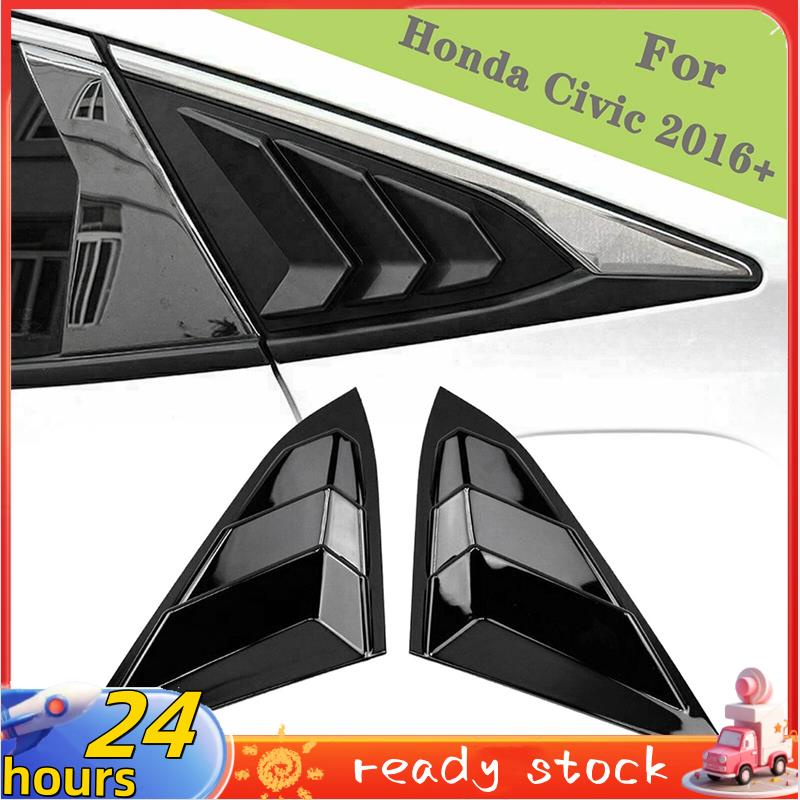 2PCS Acessórios De Substituição Para Honda Civic 2016-2021 Sedan Respiro Lateral Traseiro Do Quarto De Ventilação Da Janela Persiana Triangular