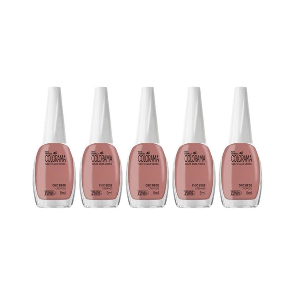 Kit Esmalte Colorama Cremoso Chic Bege (5 unidades) em Oferta na Shopee