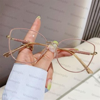 MISWINGDO Óculos De Metal Armação De , Suporte Para Olhos De Gato Ópticos Personalizados Computador , Transparentes Mulheres E Homens Com Bloqueio De Luz Azul Retro