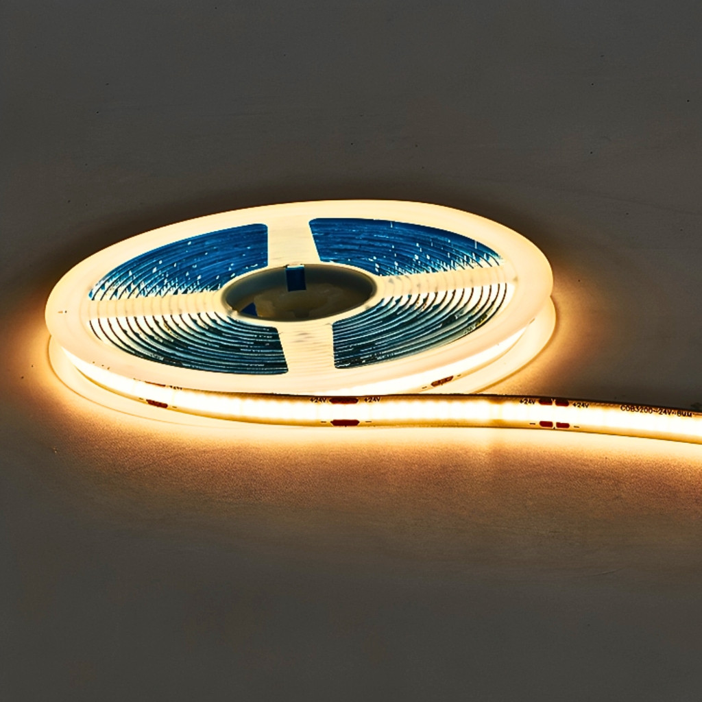Fita Led Cob 3000k 4000K 6000K 5mts 8mm 300led/m 24v Ip20 + Fonte Slim 2A