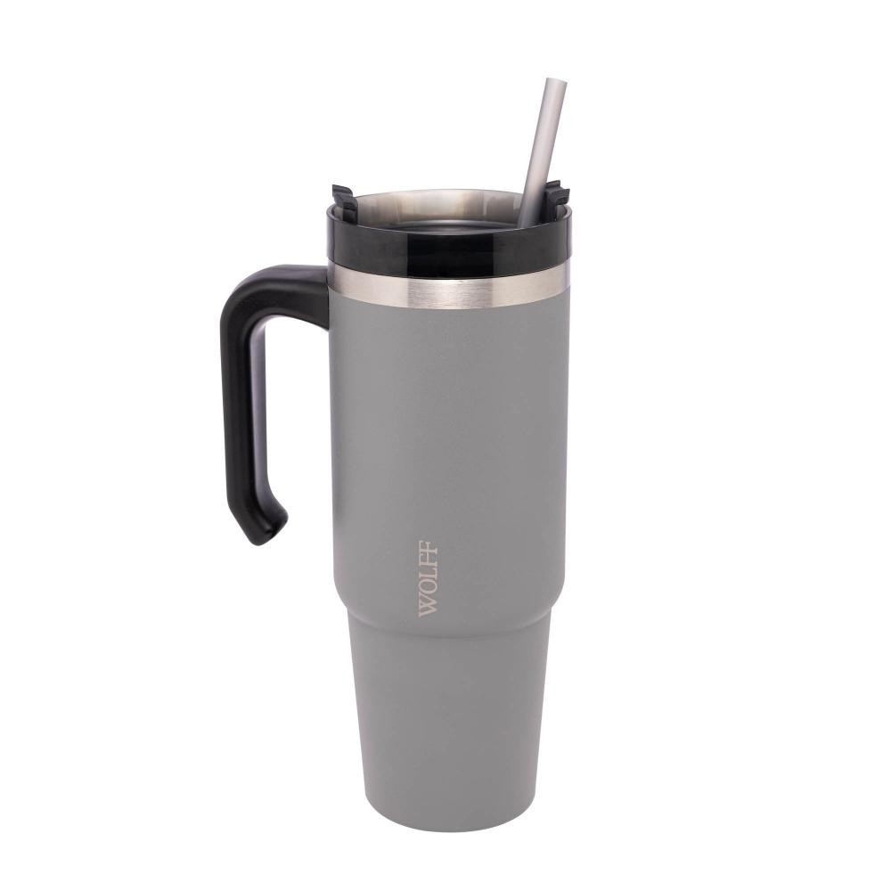 Copo Térmico Caneca Térmica Wolff SlimTerm Dupla Parede Cinza 890ml em Oferta na Shopee