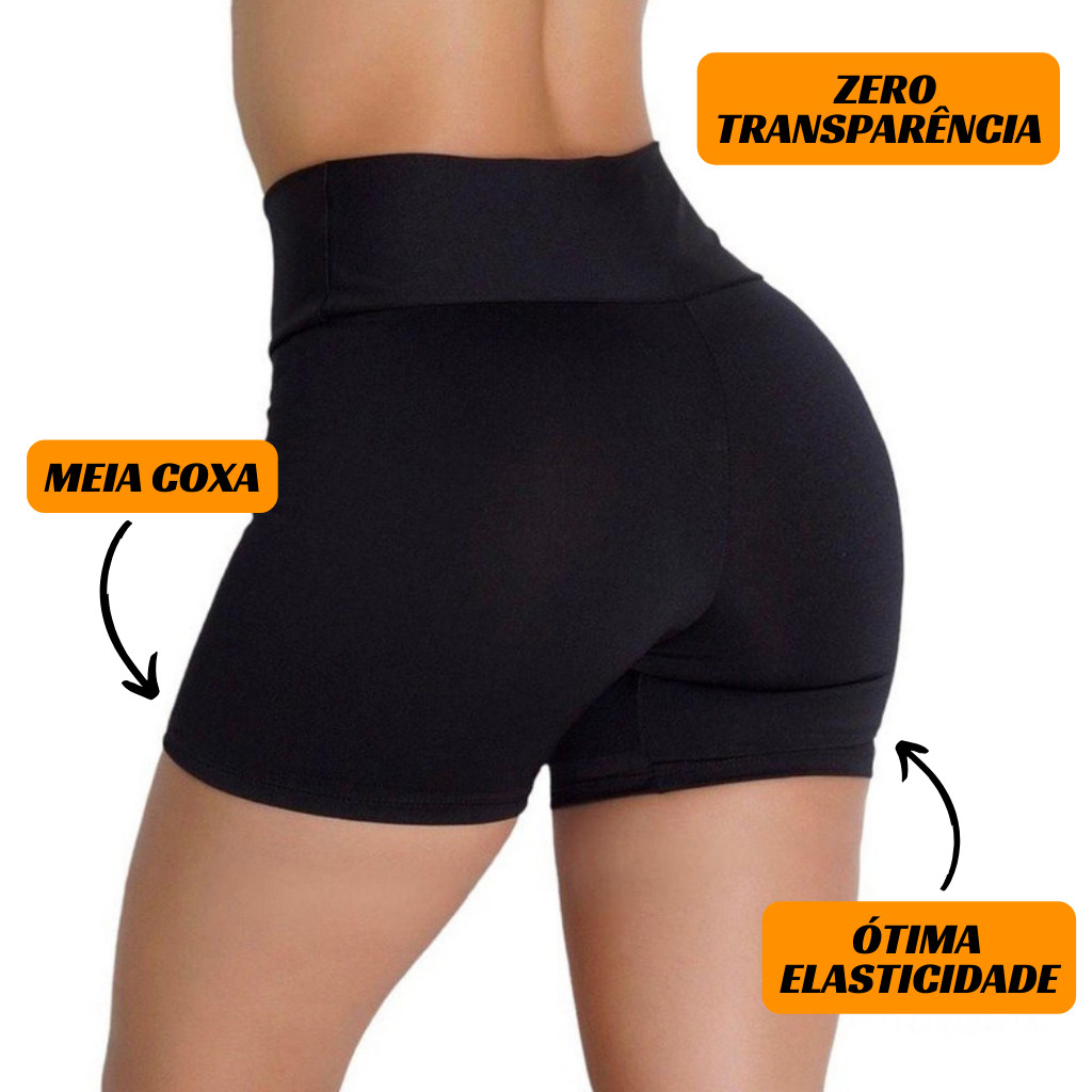 Kit 3 Shorts Suplex Legging Academia Cós Alto Não fica Transparente