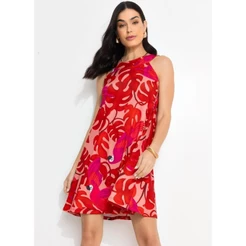 Vestido Em Malha Fria Rosa Quintess