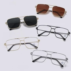 Óculos De Sol Aviador Quadrados Para Homens E Mulheres Moda Metal Vintage Gradiente Tons Proteção UV400