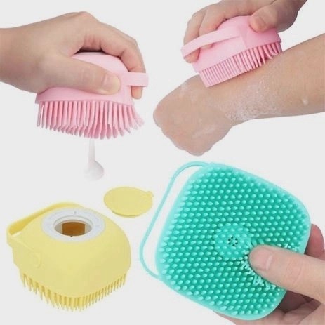 Escova Para Banho de Silicone Com Dispenser Para Sabonete Liquido Colors
